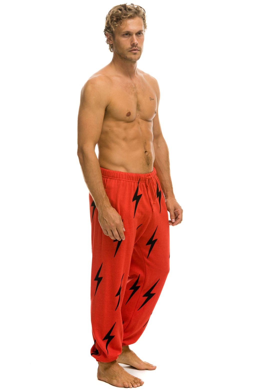 BOLT STITCH REPEAT SWEATPANTS - RED // BLACK - Image 3