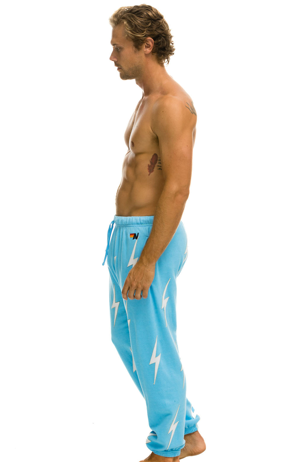 BOLT STITCH REPEAT SWEATPANTS - SKY // WHITE - Image 3