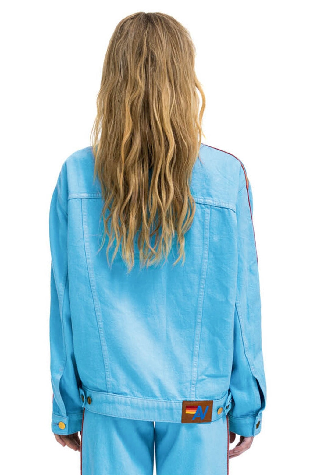 BOLT STRIPE OVERSIZED CONCERT DENIM JACKET - SKY - Image 2