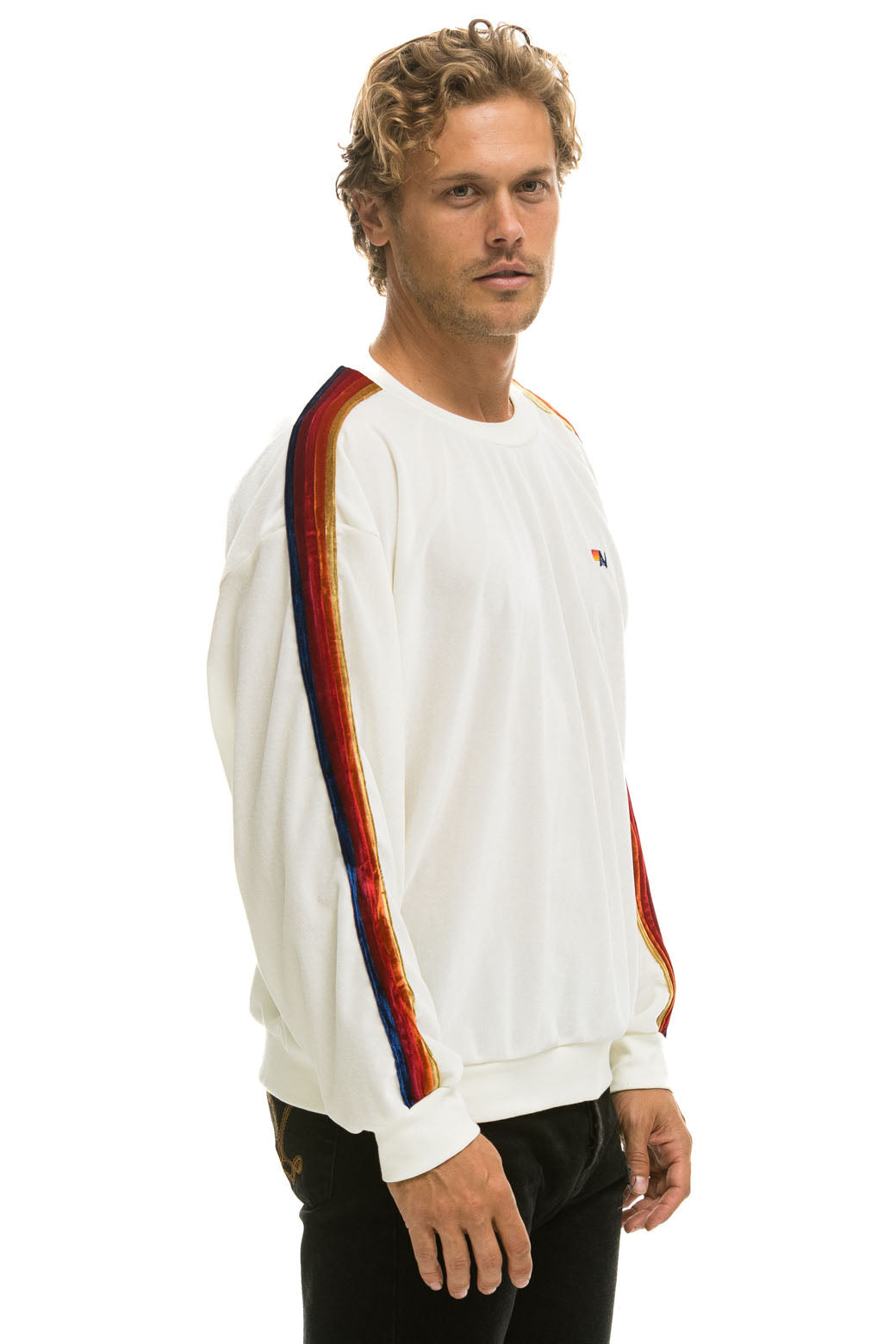 CLASSIC VELVET RELAXED SWEATSHIRT - WHITE - Image 9
