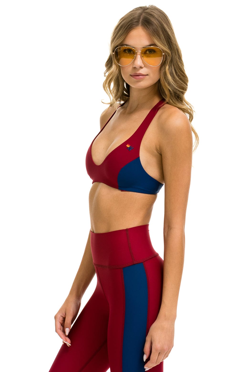 COLOR BLOCK BRALETTE SPORTS BRA - BLAZE - Image 2