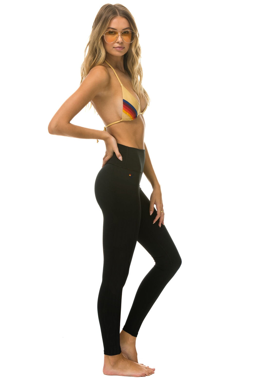 FULL LENGTH HI-RISE WHITE CHECKERBOARD LEGGINGS - Image 3