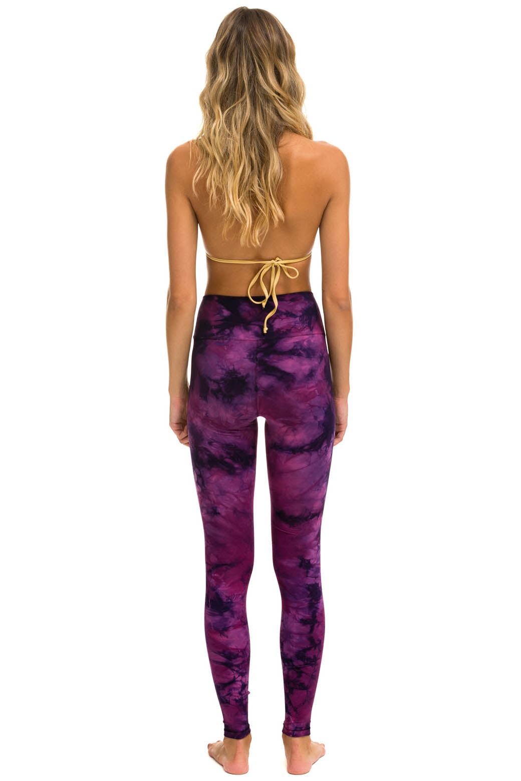 HAND DYED FULL LENGTH HI-RISE LEGGINGS - TIE DYE CRYSTAL ROSE - Image 4