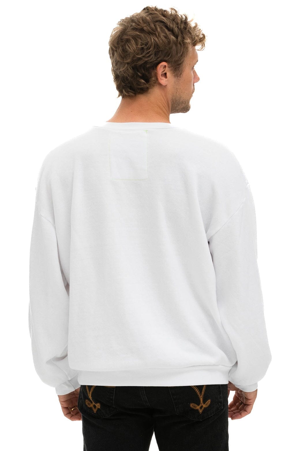 CROSS STRIPE STARS RELAXED CREW SWEATSHIRT - WHITE // USA - Image 4