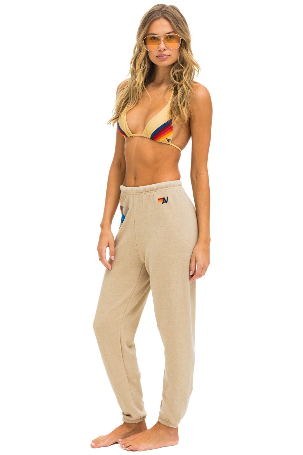 LOGO STITCH SWEATPANTS - SAND - Image 5