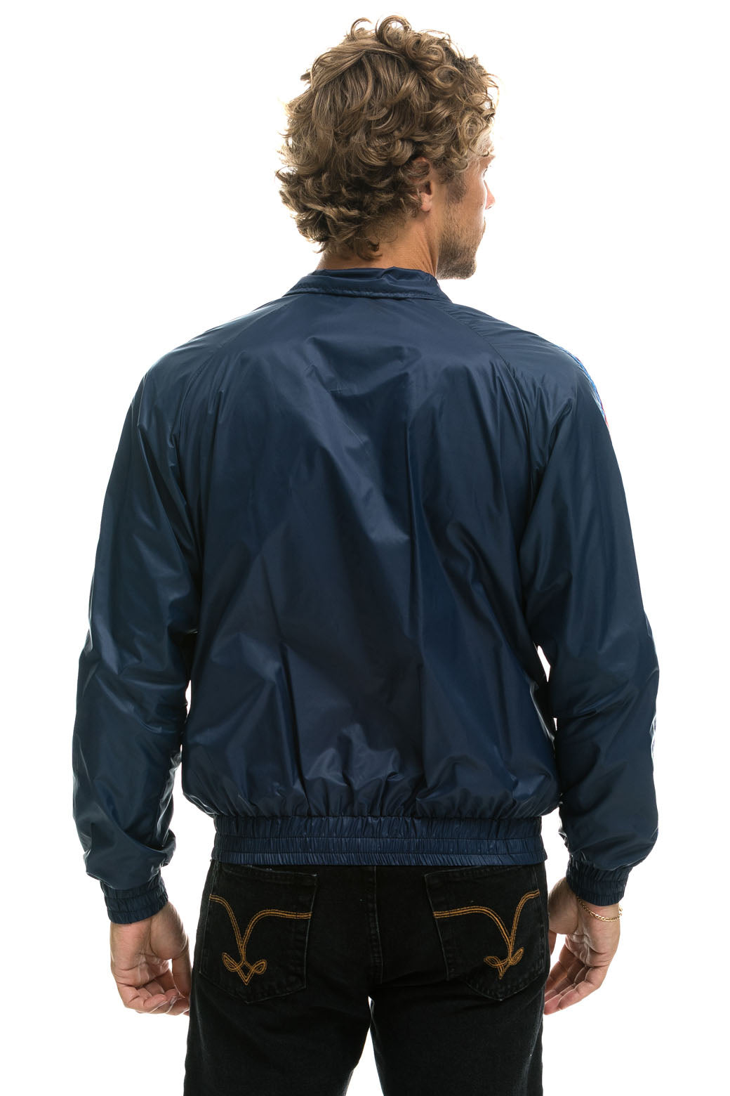 MEN'S 4 STRIPE WINDBREAKER - NAVY - Image 4
