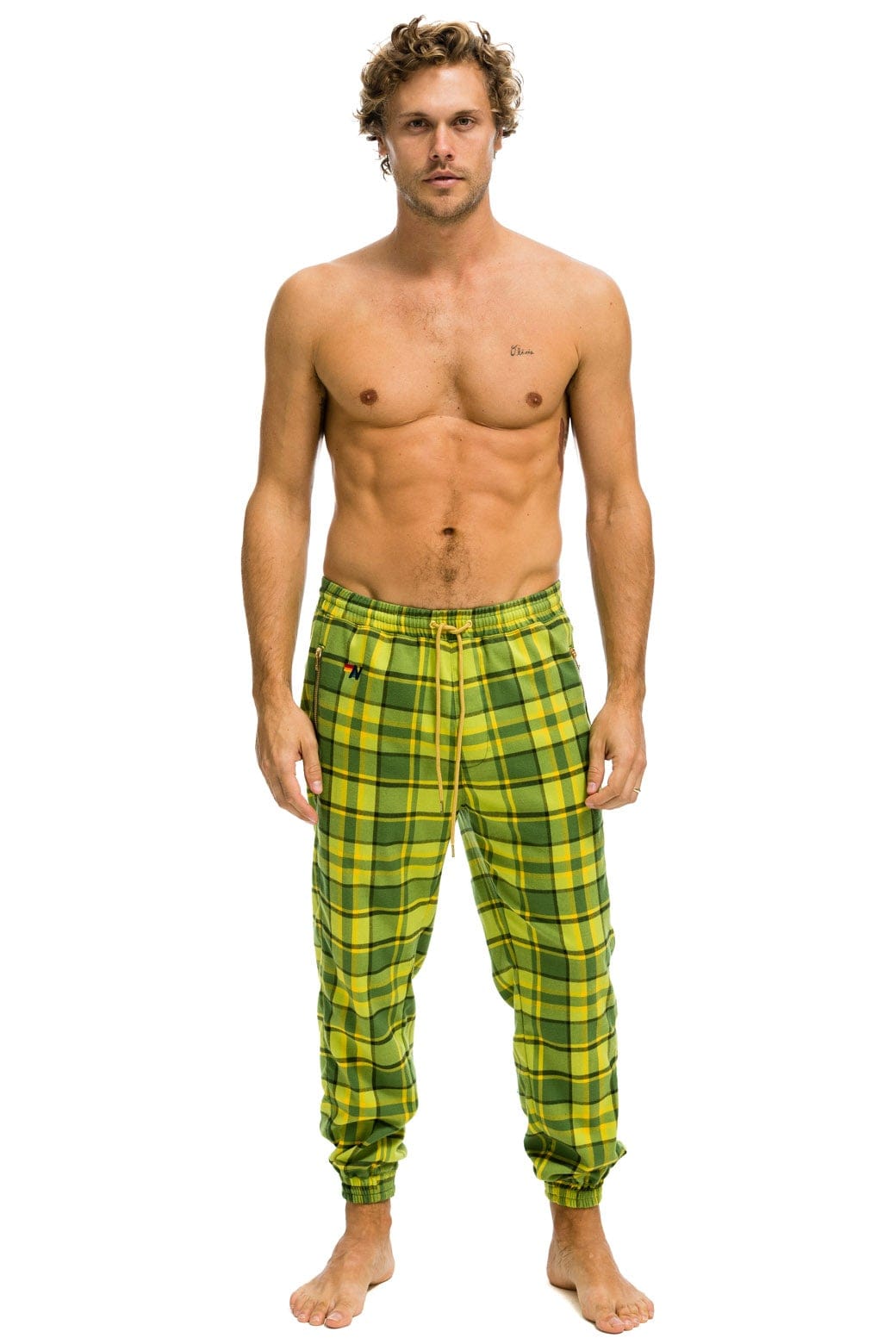 UNISEX PLAID LODGE PANT - AVOCADO PLAID - Image 9