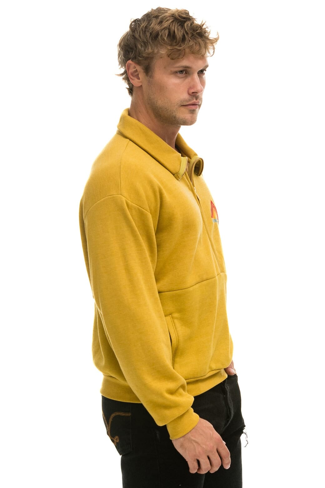 MOUNTAIN EMBROIDERY HALF ZIP SWEATSHIRT - KHAKI - Image 8