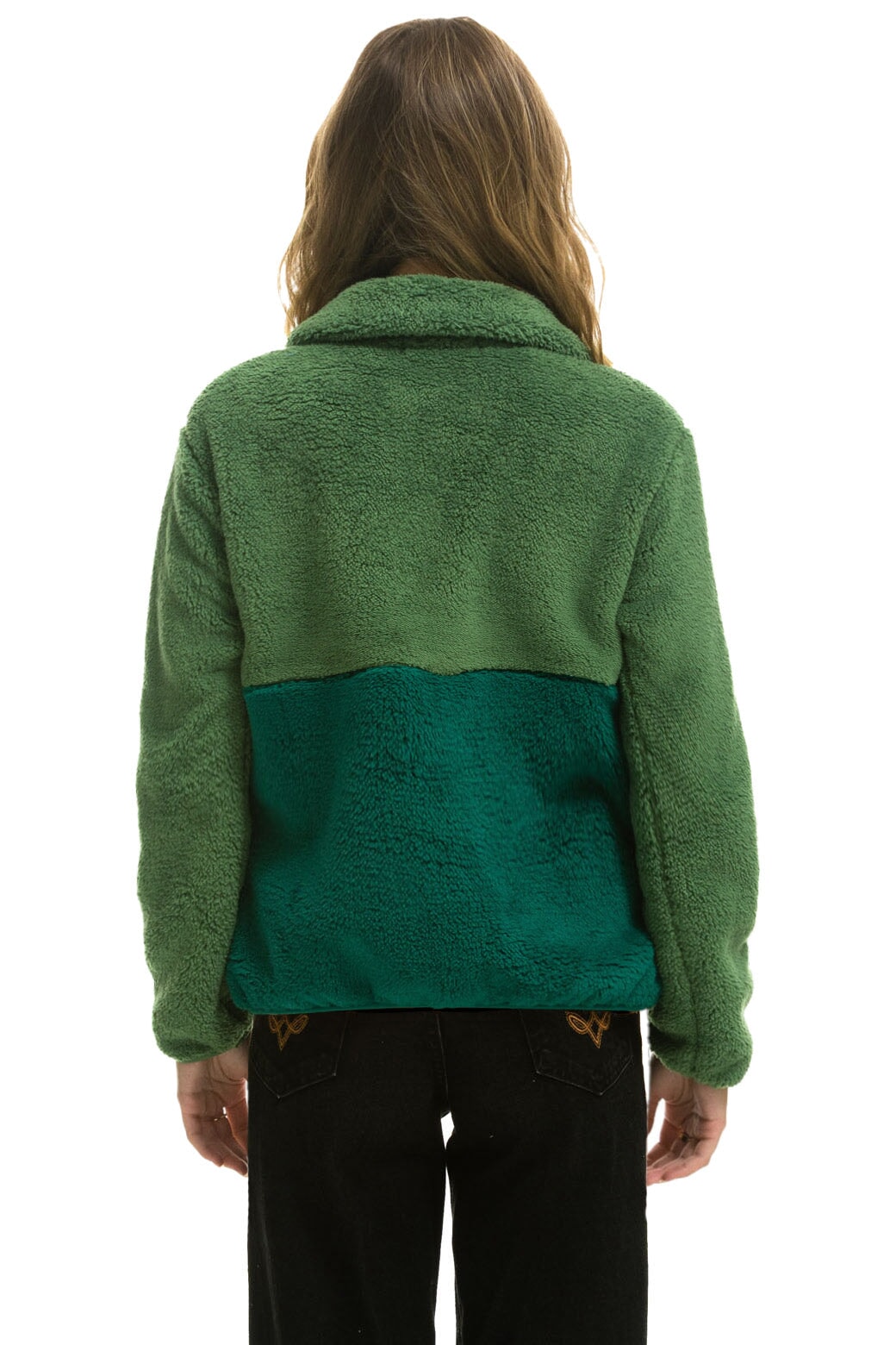 TEDDY APRES HALF ZIP COLOR BLOCK JACKET - GARDEN GREEN - Image 2