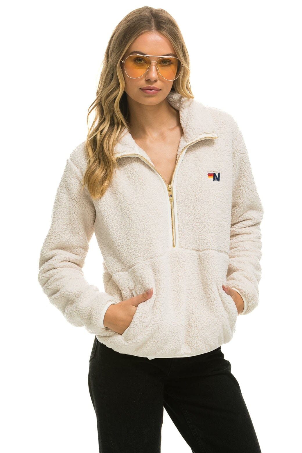 TEDDY UNISEX HALF ZIP JACKET - VINTAGE WHITE - Image 5