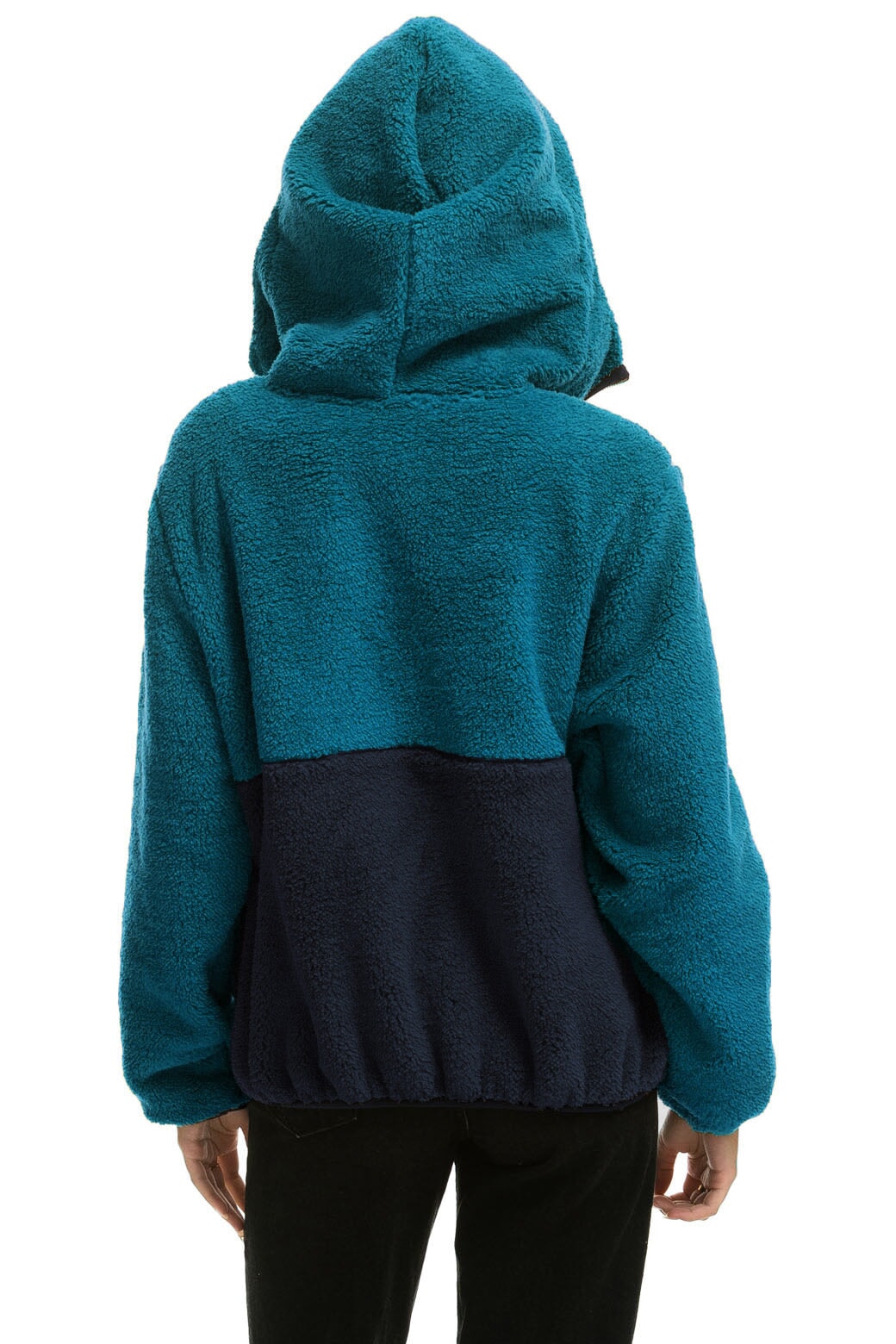 TEDDY APRES HOODED HALF ZIP COLOR BLOCK JACKET - CAPRI - Image 2