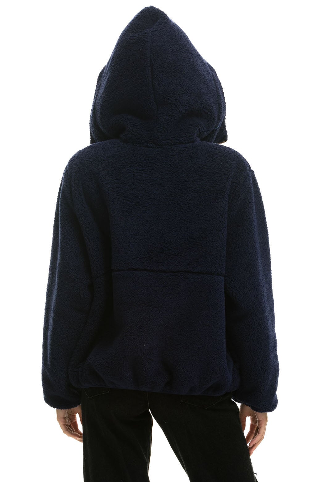 TEDDY UNISEX HOODED HALF ZIP JACKET - NAVY - Image 4
