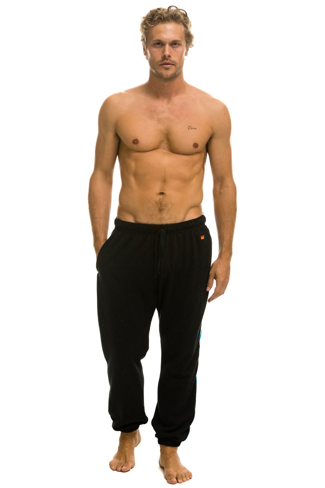 TIGER STRIPE SWEATPANTS - BLACK // BLUE TIGER - Image 2