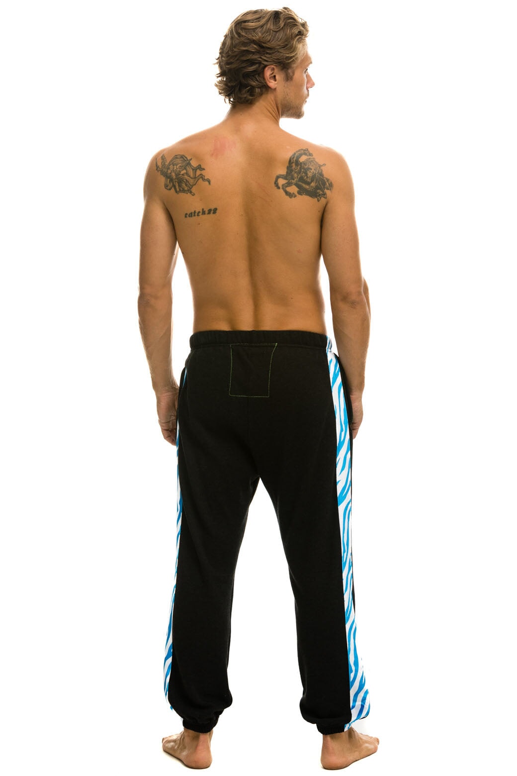 TIGER STRIPE SWEATPANTS - BLACK // BLUE TIGER - Image 4