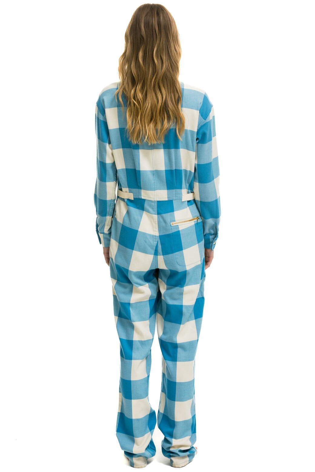 UNISEX PLAID FLIGHT SUIT - SKY PLAID - Image 8