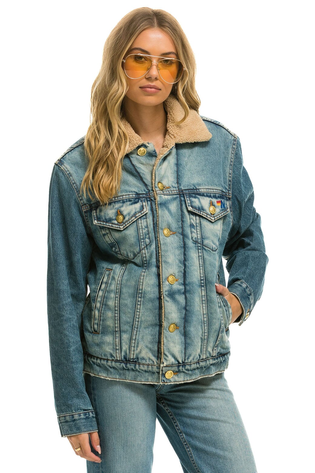 CALI LOVER RANCH SHERPA DENIM JACKET - VINTAGE - Image 5