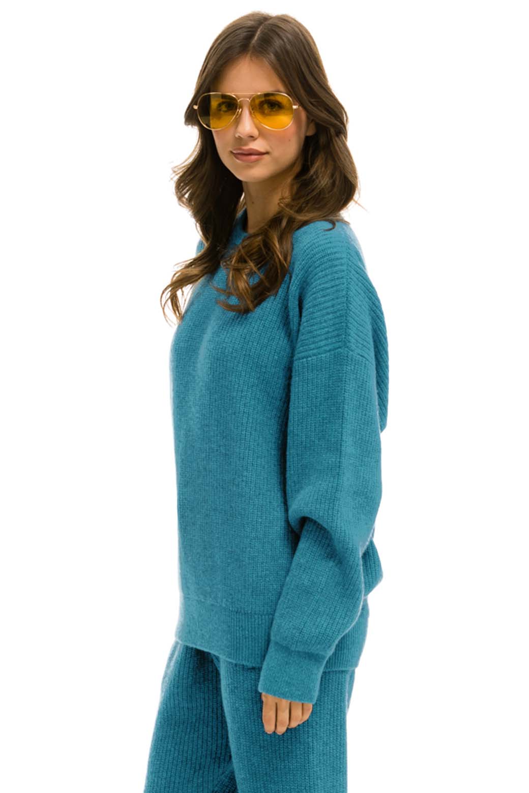 VINTAGE CABIN UNISEX CASHMERE SWEATER - COBALT - Image 3