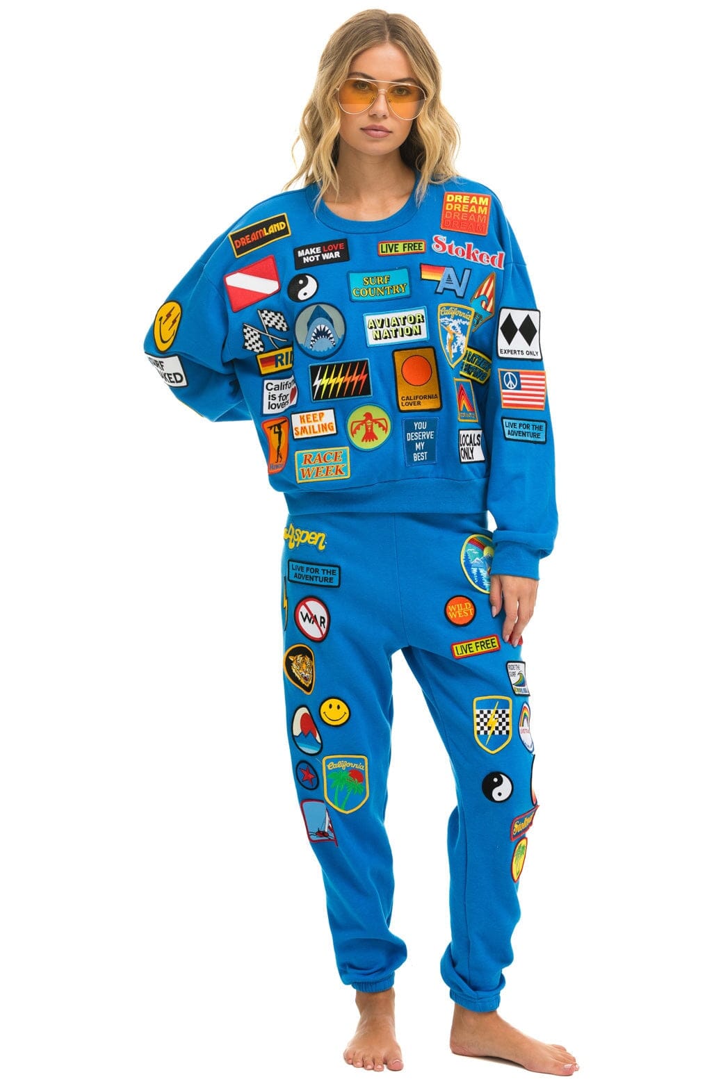 VINTAGE PATCH RELAXED CREW SWEATSHIRT - OCEAN - Image 5