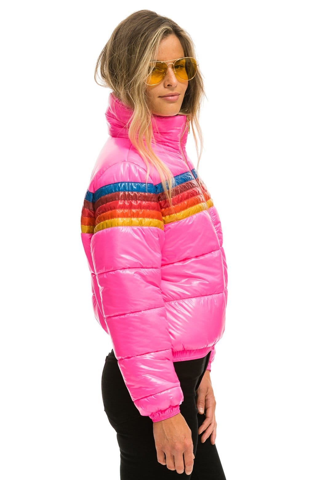 5 STRIPE APRES JACKET - GLOSSY NEON PINK - Image 3