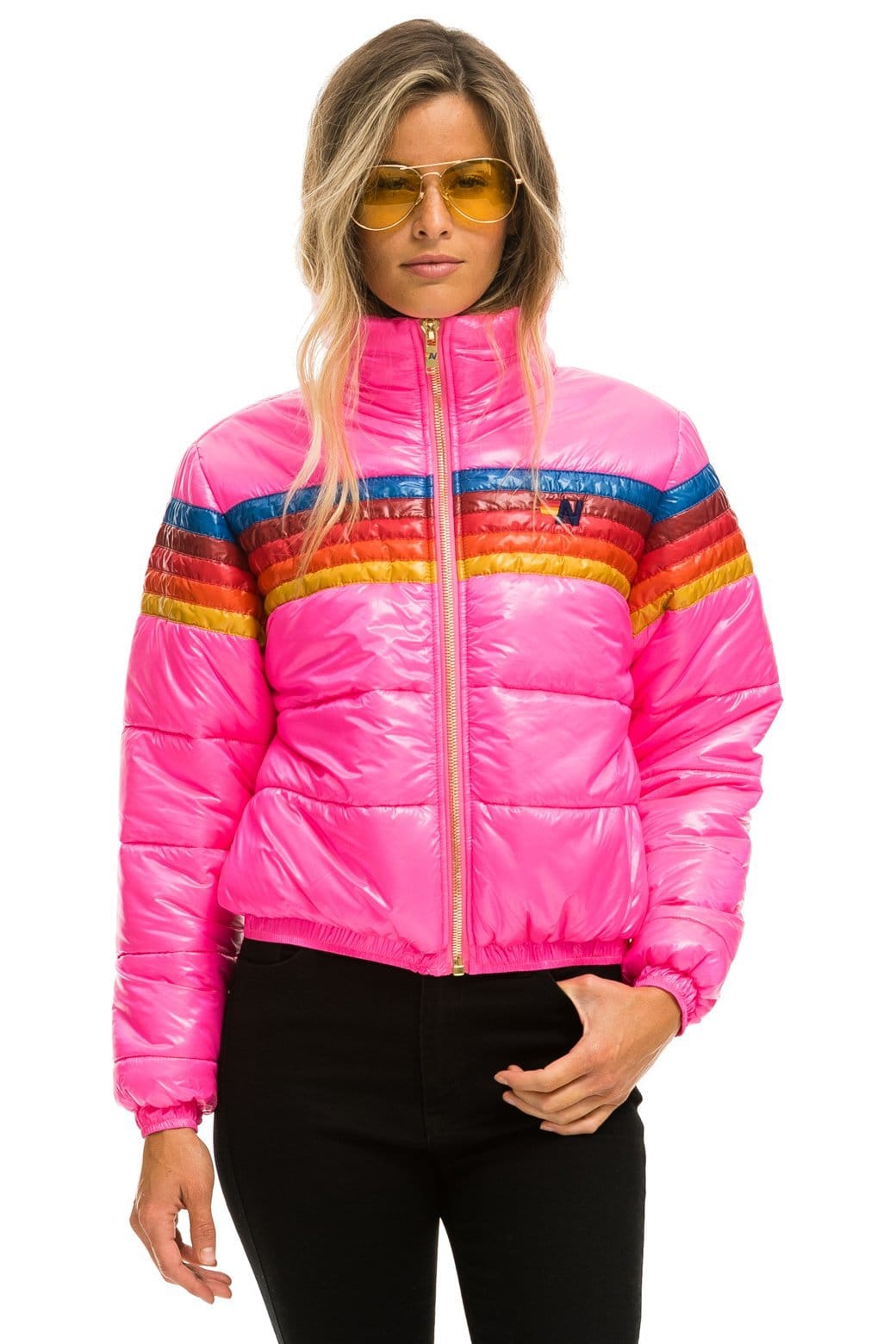 5 STRIPE APRES JACKET - GLOSSY NEON PINK - Image 6
