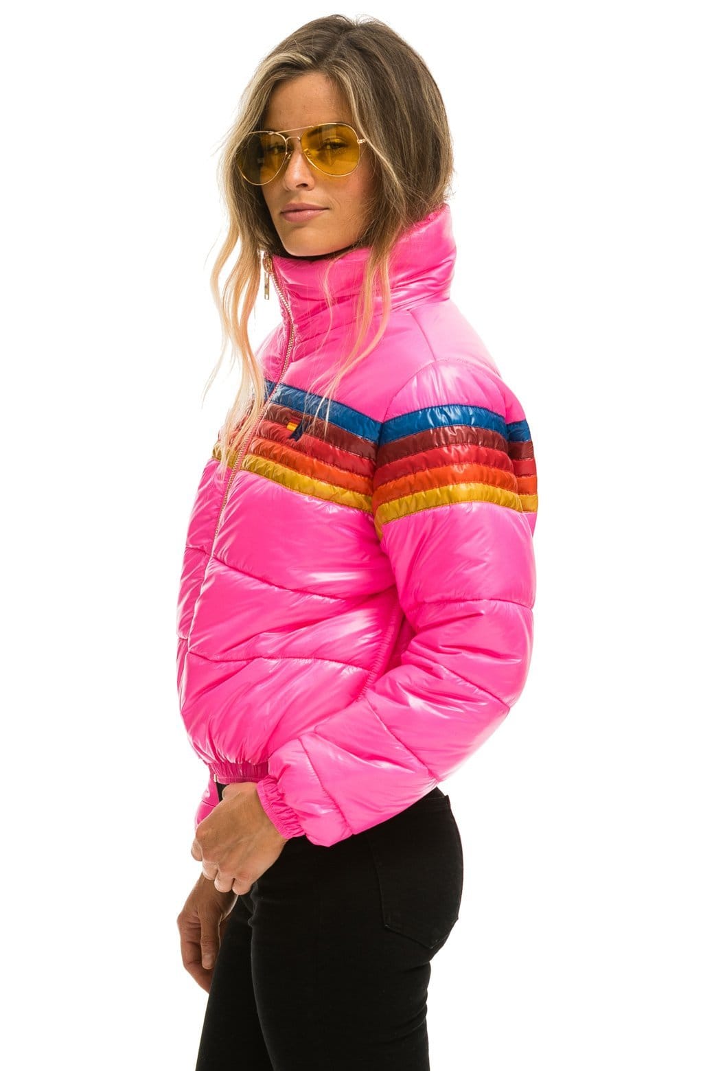 5 STRIPE APRES JACKET - GLOSSY NEON PINK - Image 4