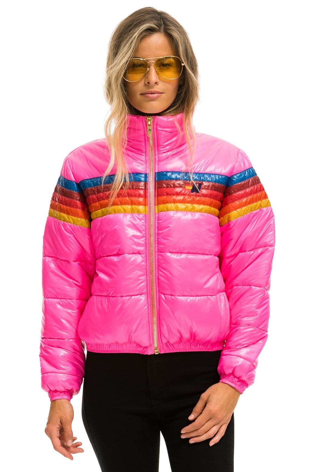 5 STRIPE APRES JACKET - GLOSSY NEON PINK - Image 5