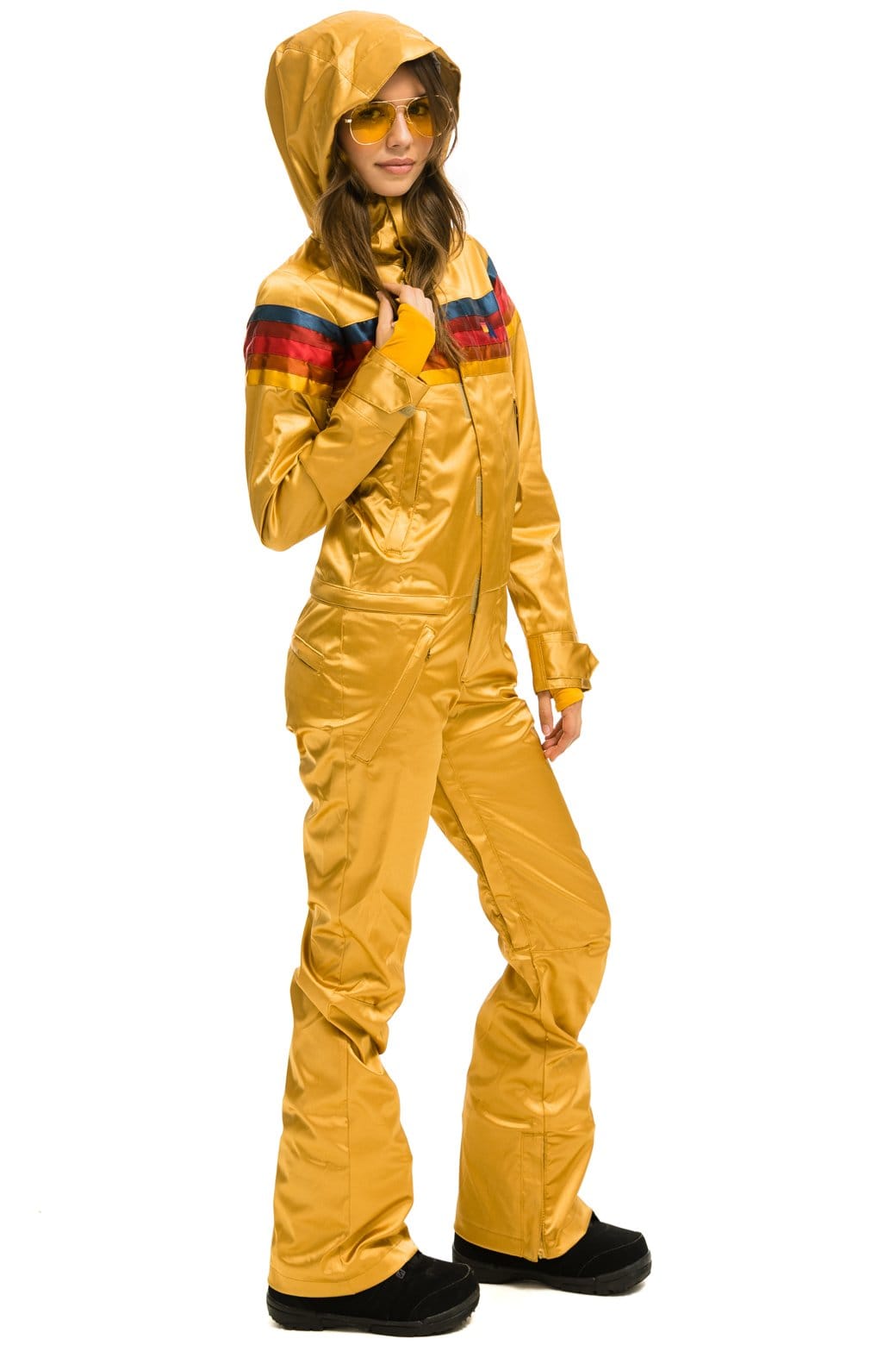 WOMEN'S 5 STRIPE SATIN POWDER SUIT - CHAMPAGNE - Image 6