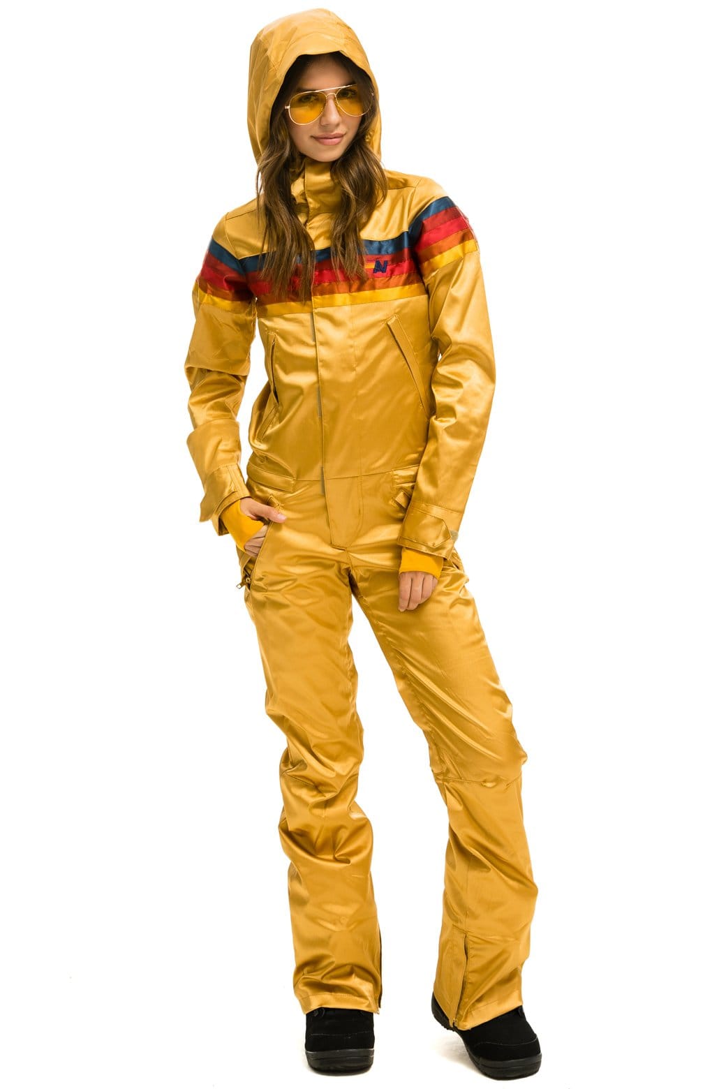 WOMEN'S 5 STRIPE SATIN POWDER SUIT - CHAMPAGNE - Image 4