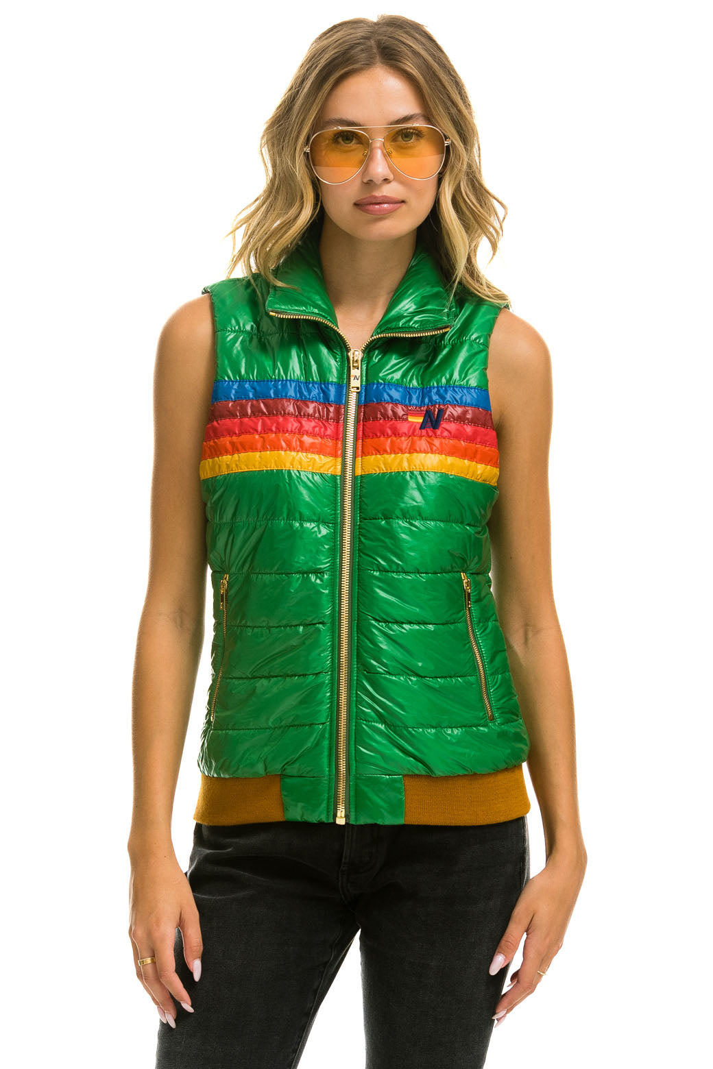 WOMEN'S 5 STRIPE VEST - GLOSSY AMAZON - Image 2