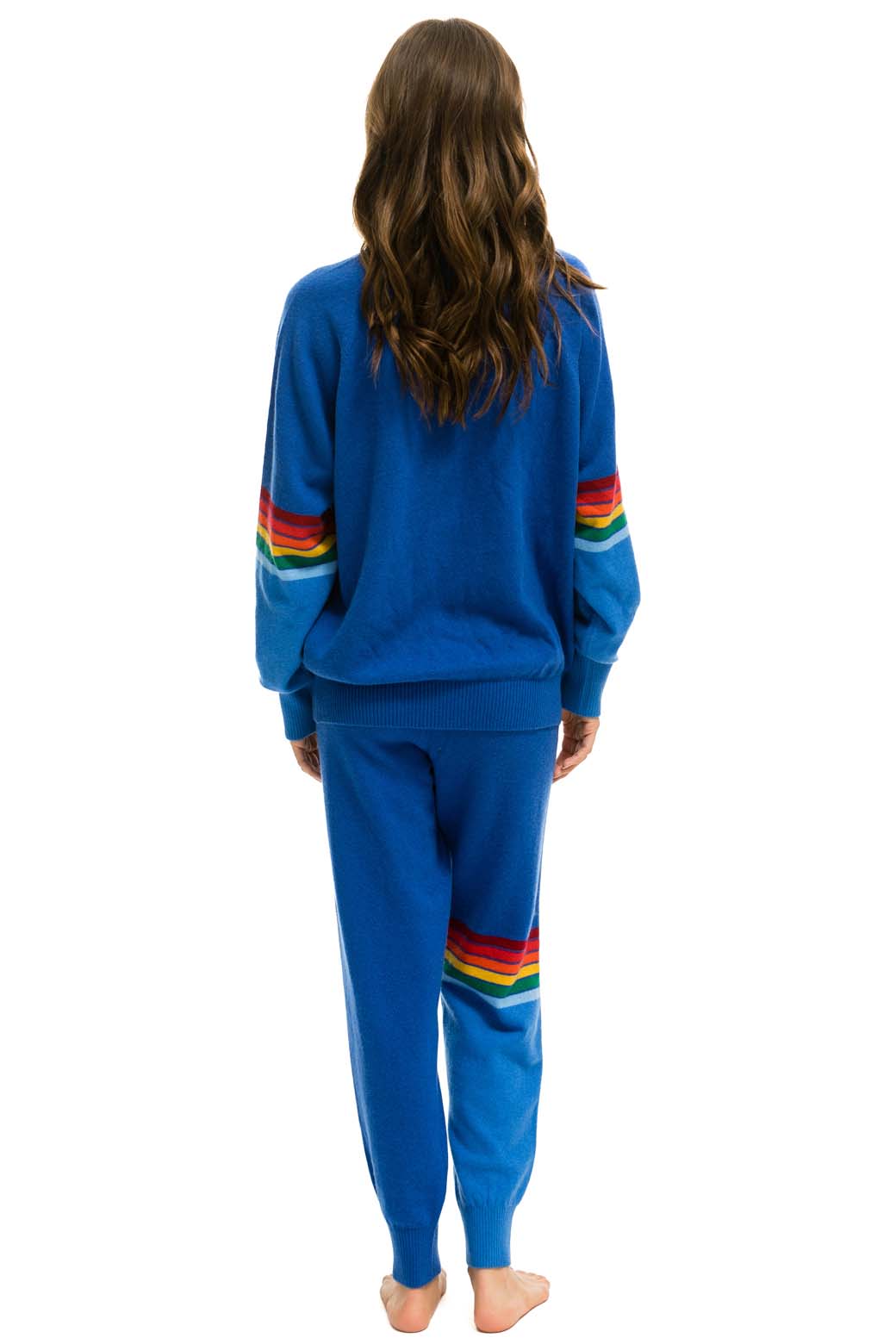 RAINBOW STRIPE CASHMERE LIGHT SWEATER PANT - VINTAGE BLUE - Image 8