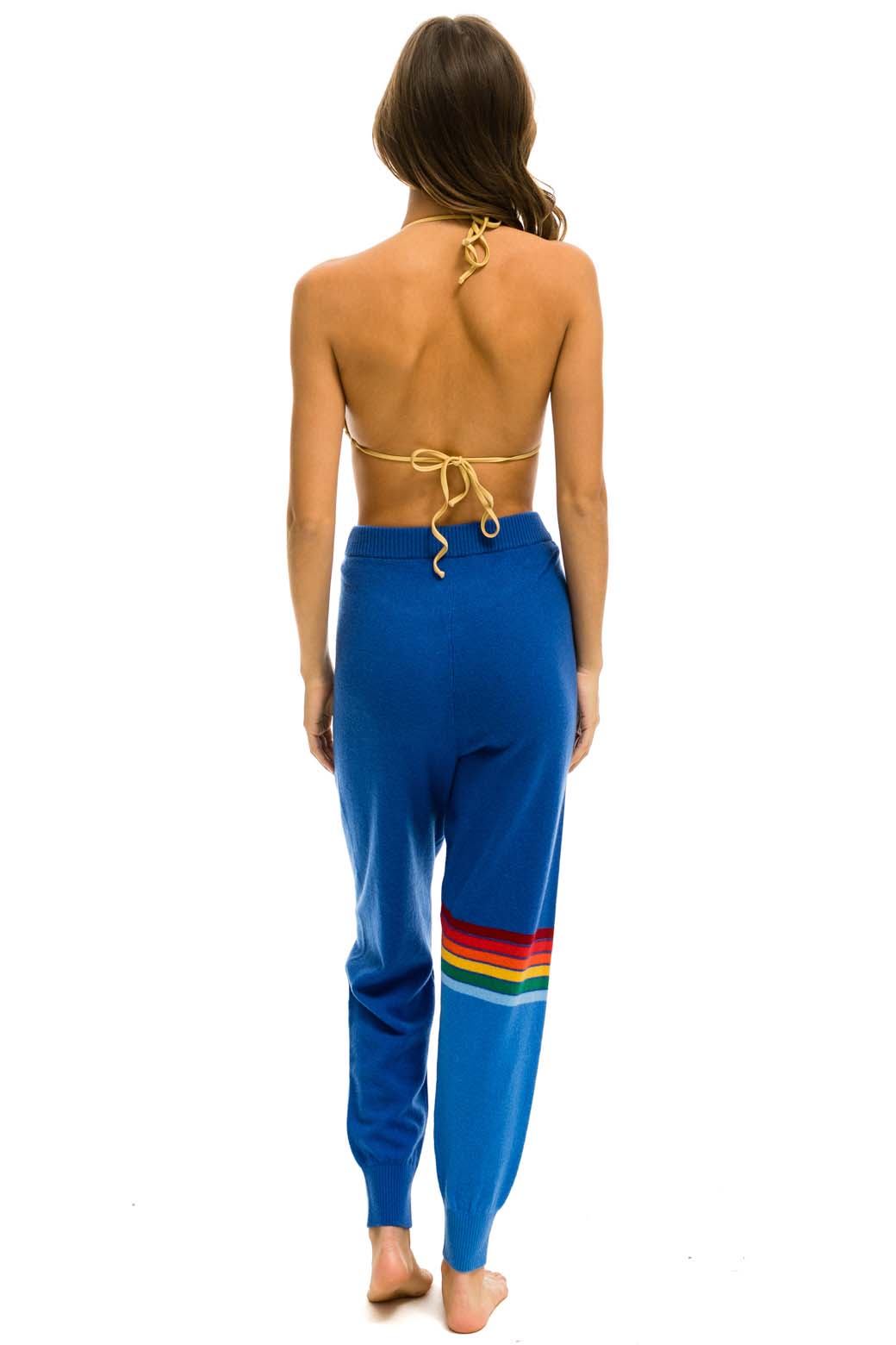 RAINBOW STRIPE CASHMERE LIGHT SWEATER PANT - VINTAGE BLUE - Image 9