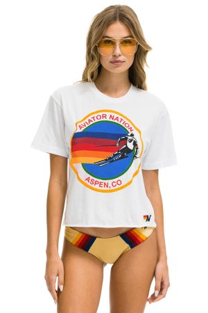 SIGNATURE ASPEN  BOYFRIEND TEE - WHITE